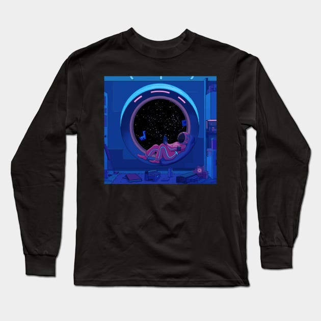 Space Study Long Sleeve T-Shirt by Ginkgo Whale